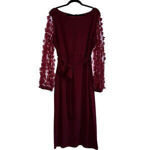 Women's Plus Elegant Floral Appliques Sleeve Stretchy Bodycon Pencil Dress